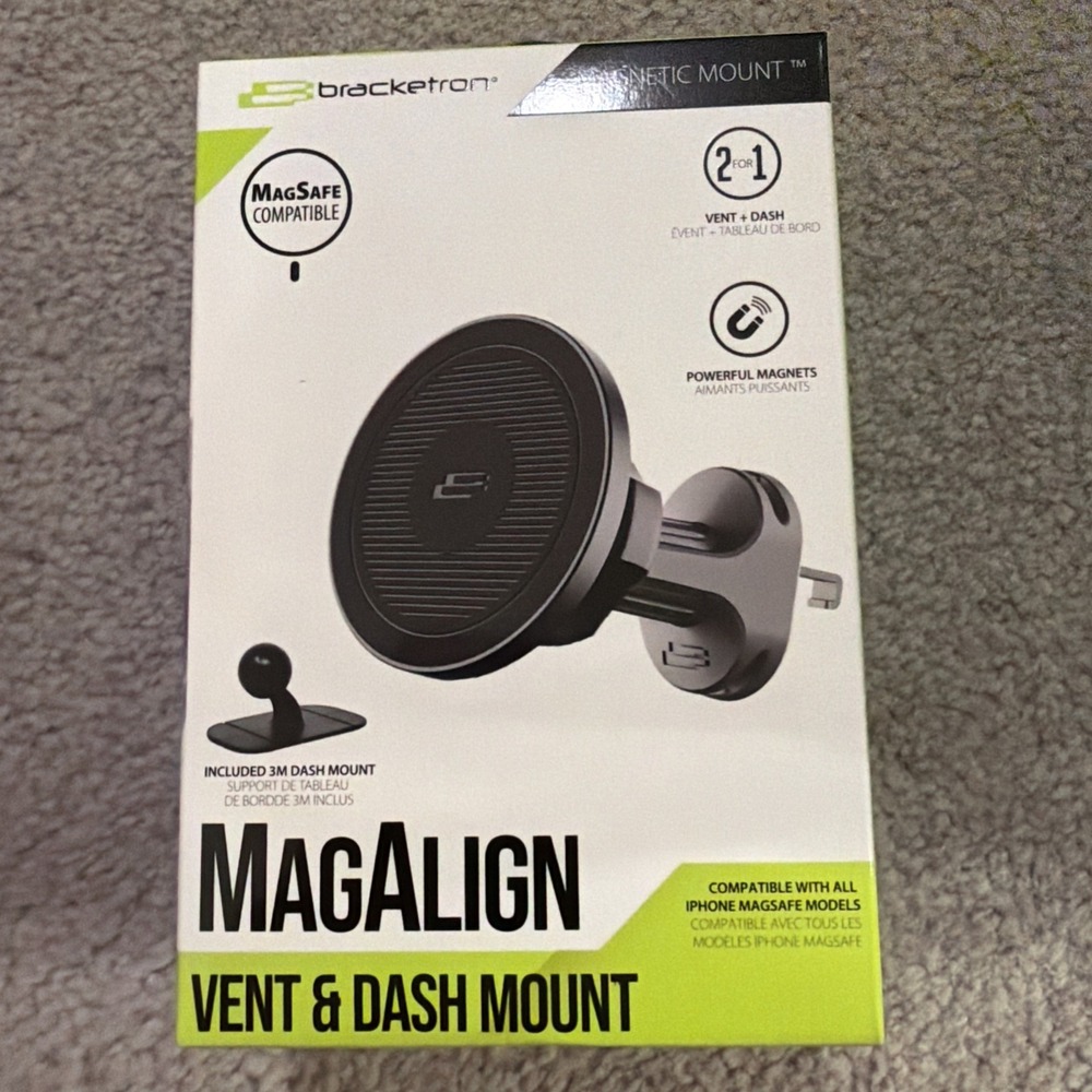 Bracketron Magnetic Mount Mag Align Vent and dash Mount New In box MagSafe